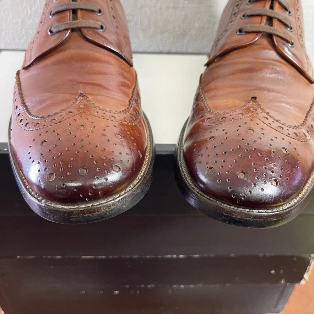 To Boot New‎ York Adam Derrick 79728 Brown Leather Wingtip Boots Lace up Men's 9